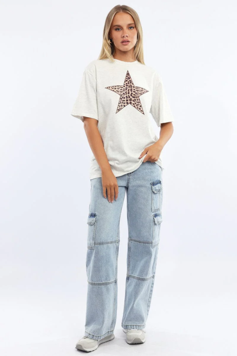 Grey Graphic Tee Short Sleeve