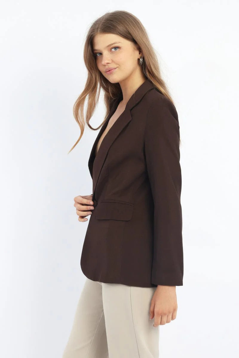 Brown Blazer Long Sleeve