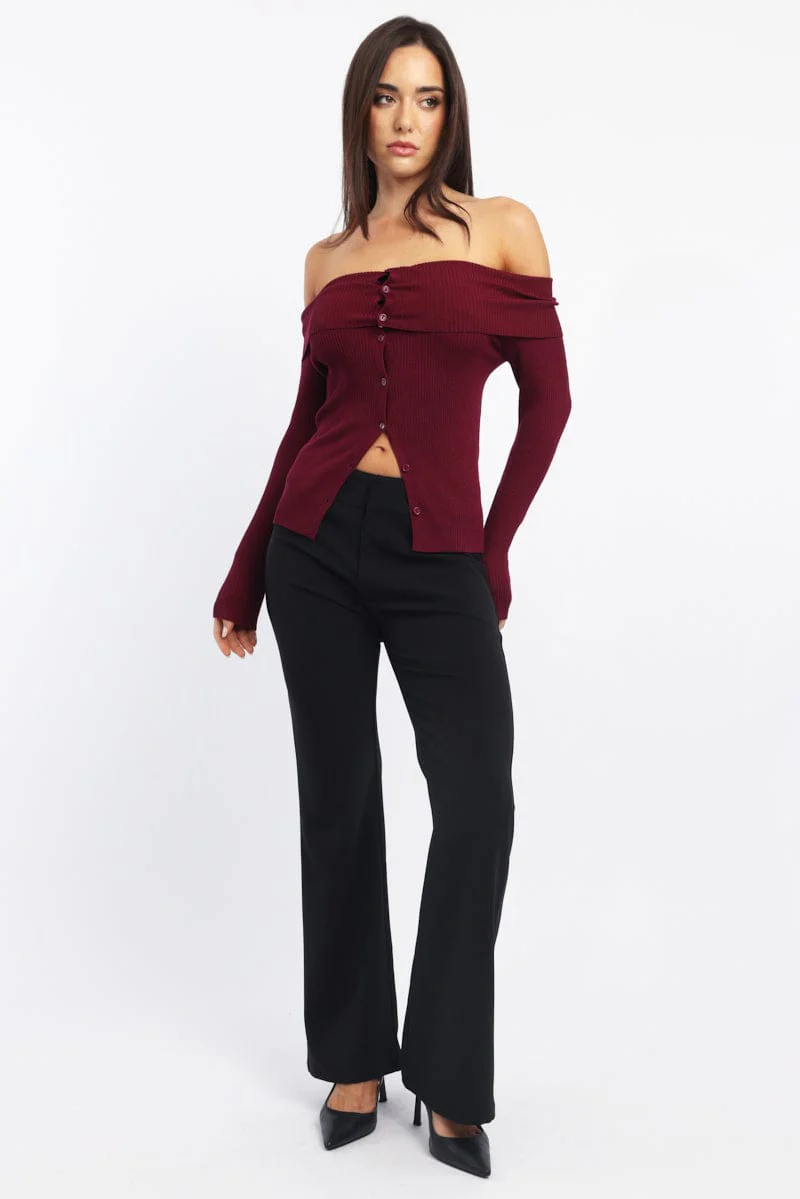 Black Flare Leg Pants