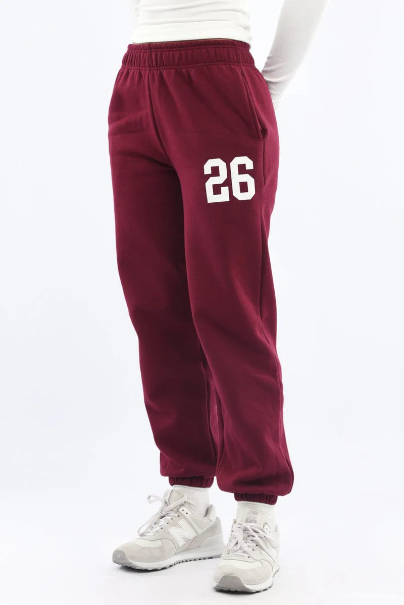 Red Track Pants Jogger