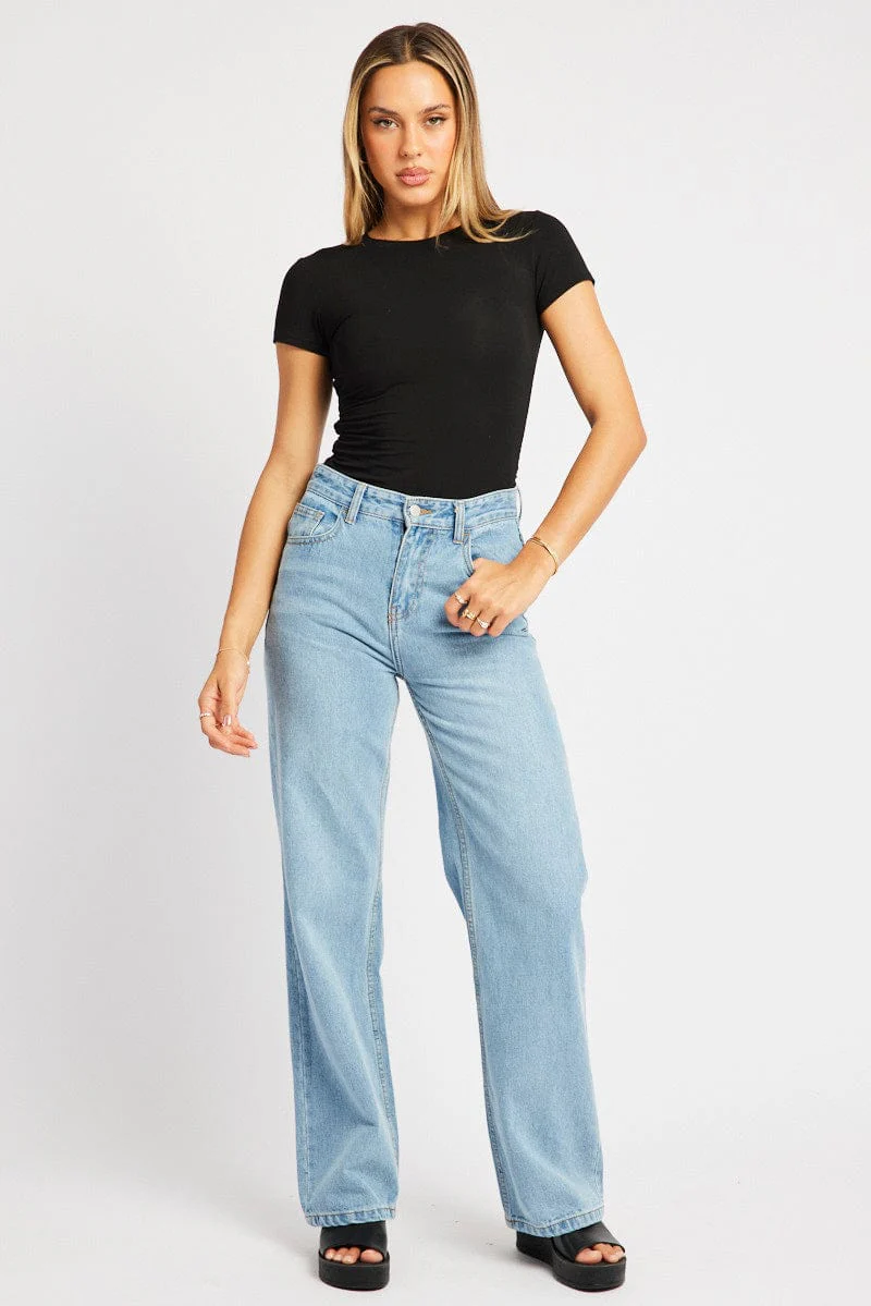 Black T Shirt Short Sleeve Crew Neck Modal