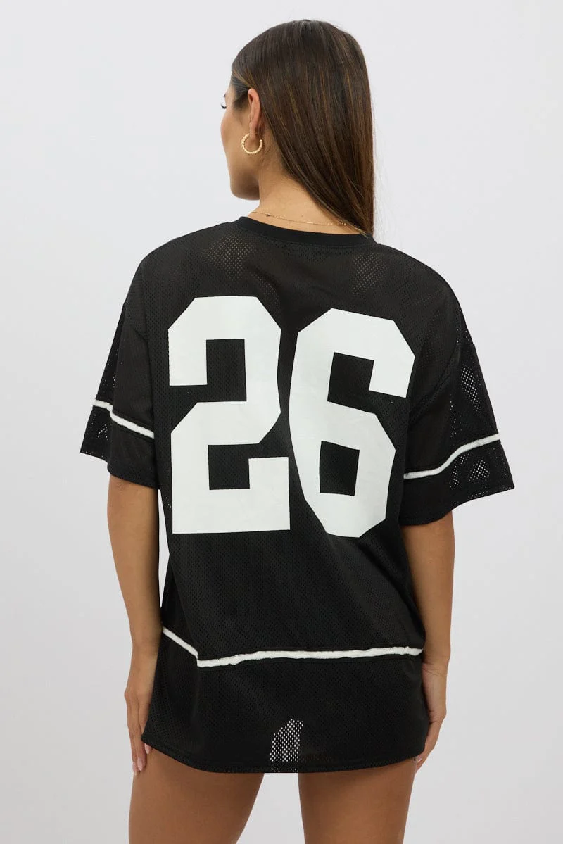 Black Graphic Tee Short Sleeve