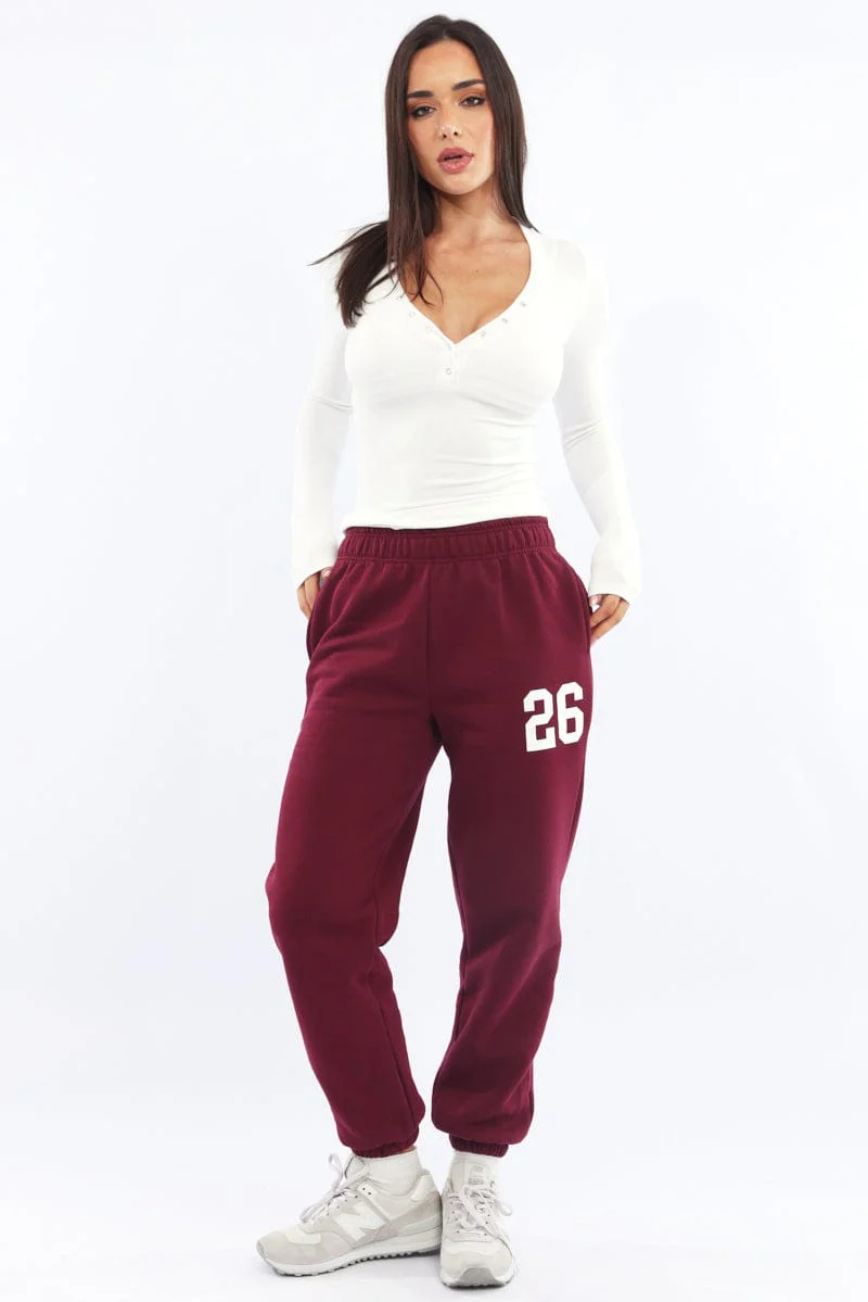 White Henley Top Long Sleeve