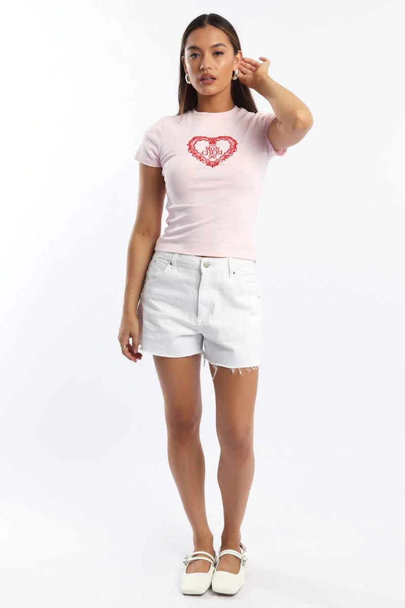 Pink Graphic Tee Short Sleeve