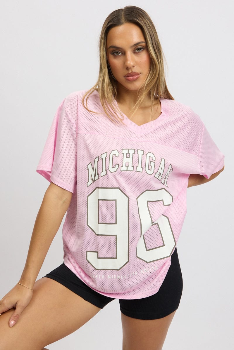 Pink Sport Tee Short Sleeve