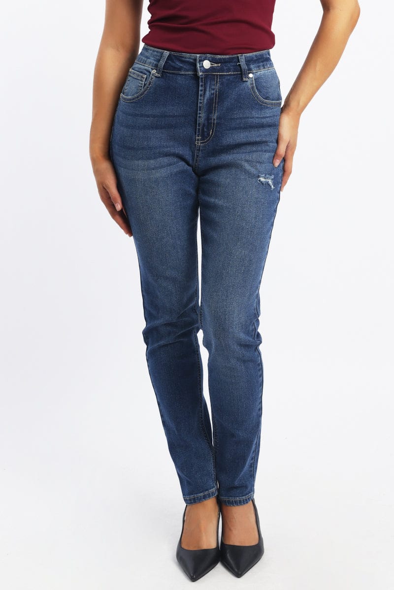 Denim Skinny Jeans High Rise