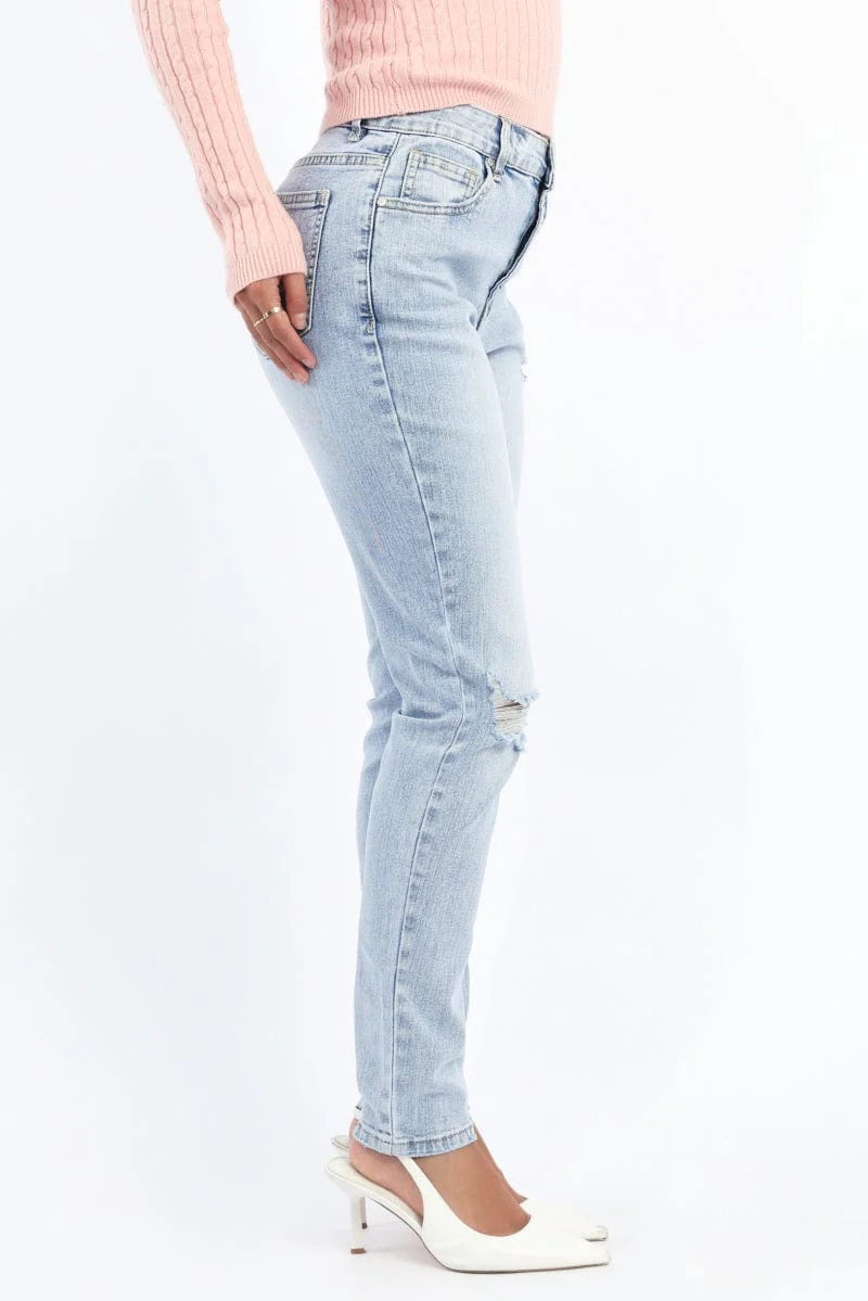 Denim Skinny Jeans Mid Rise
