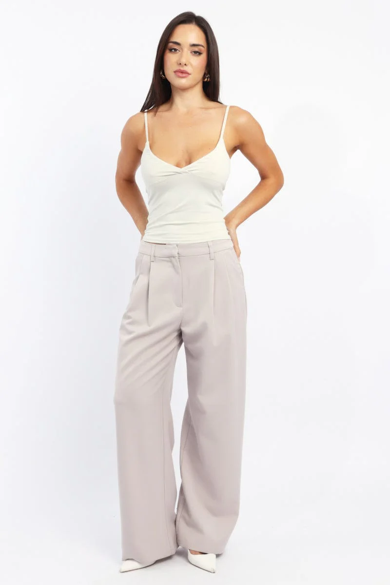 White Supersoft Cami Top Cross Over