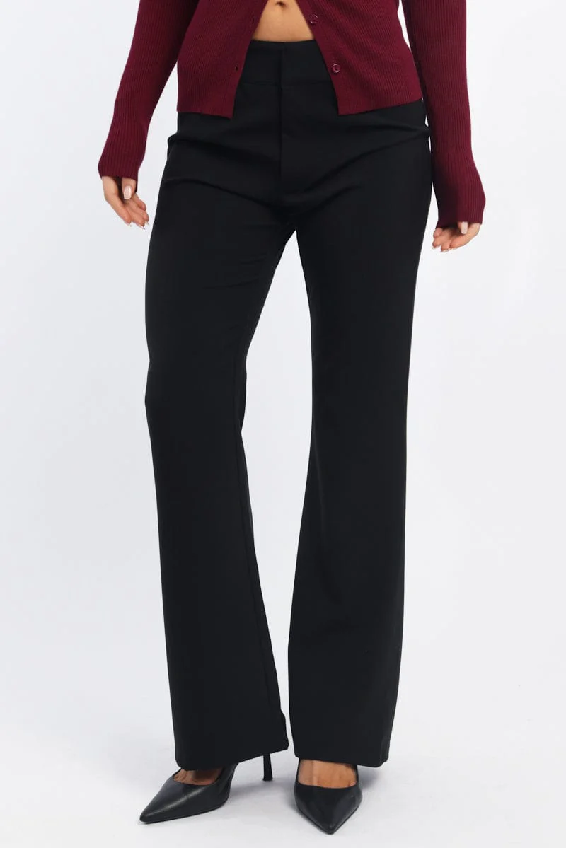 Black Flare Leg Pants