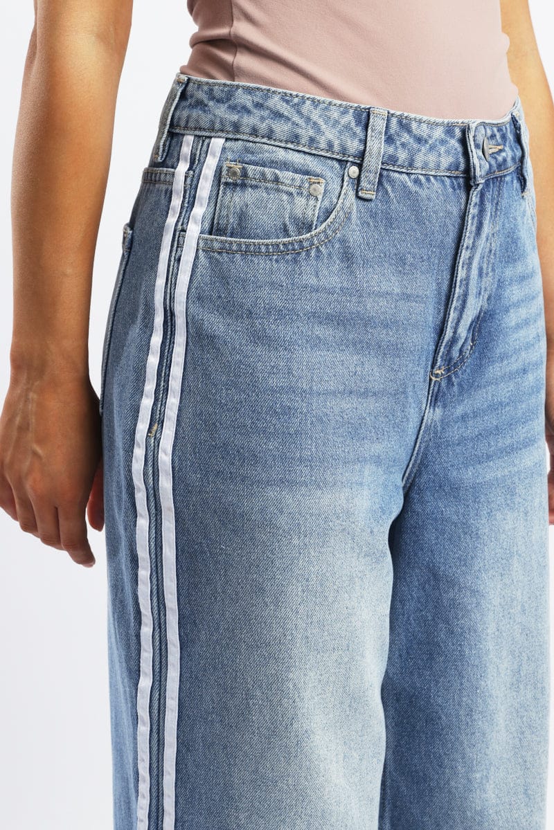 Denim Barrel Jeans Mid Rise