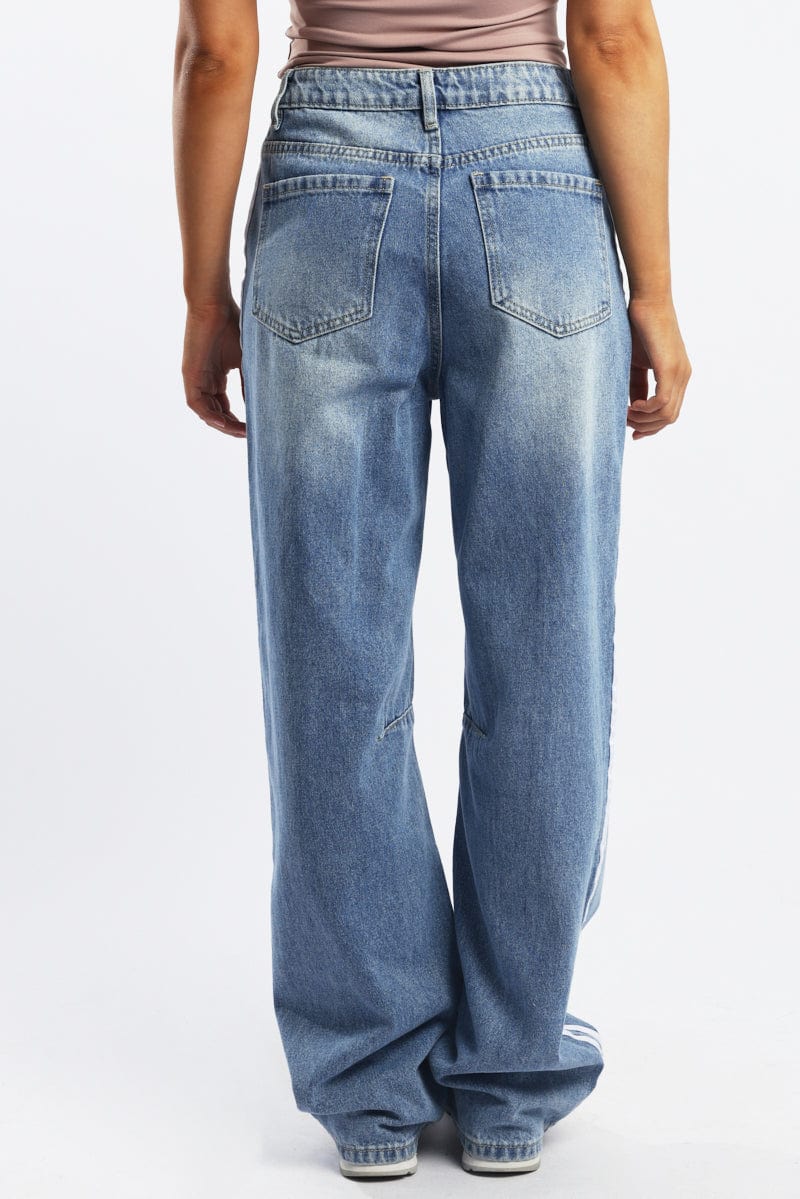Denim Barrel Jeans Mid Rise