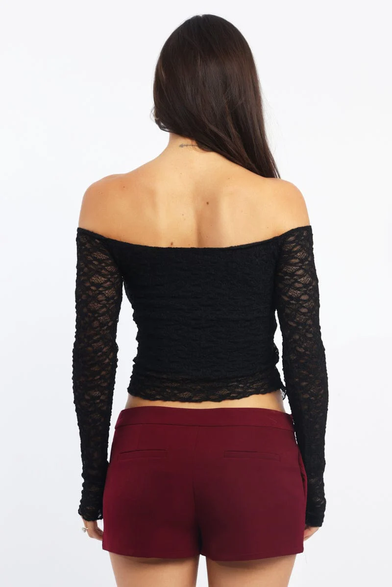 Black Off Shoulder Top Lace