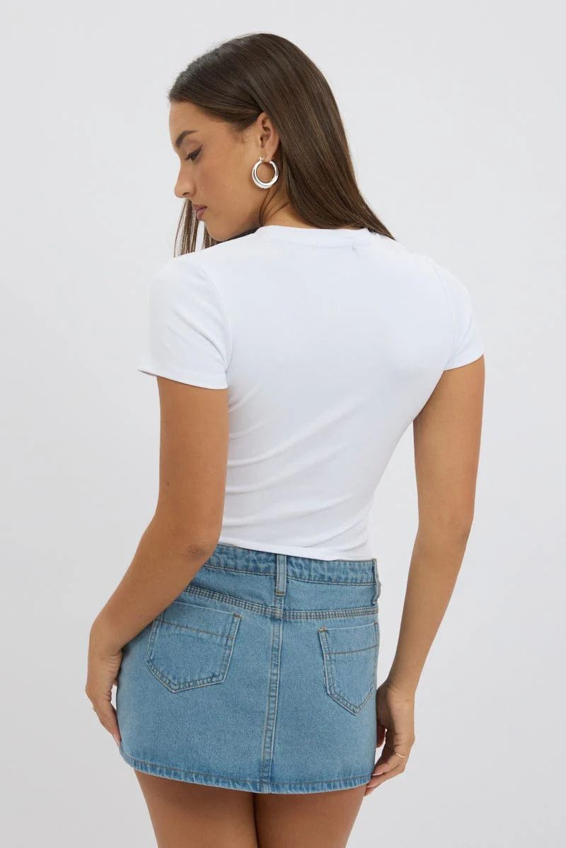 White Graphic Tee Short Sleeve