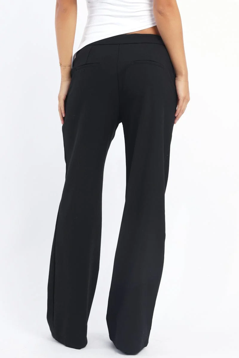 Black Slim Pant Straight Fit