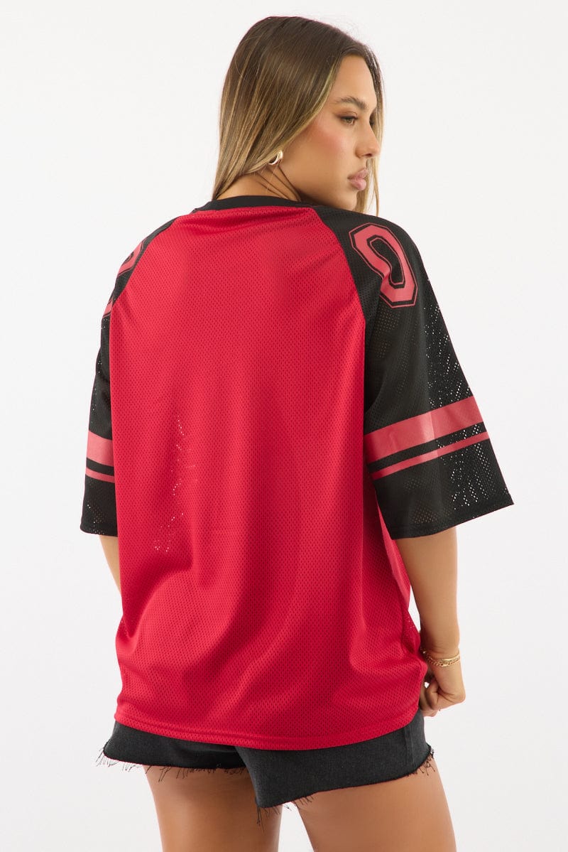 Red Sport Tee Short Sleeve