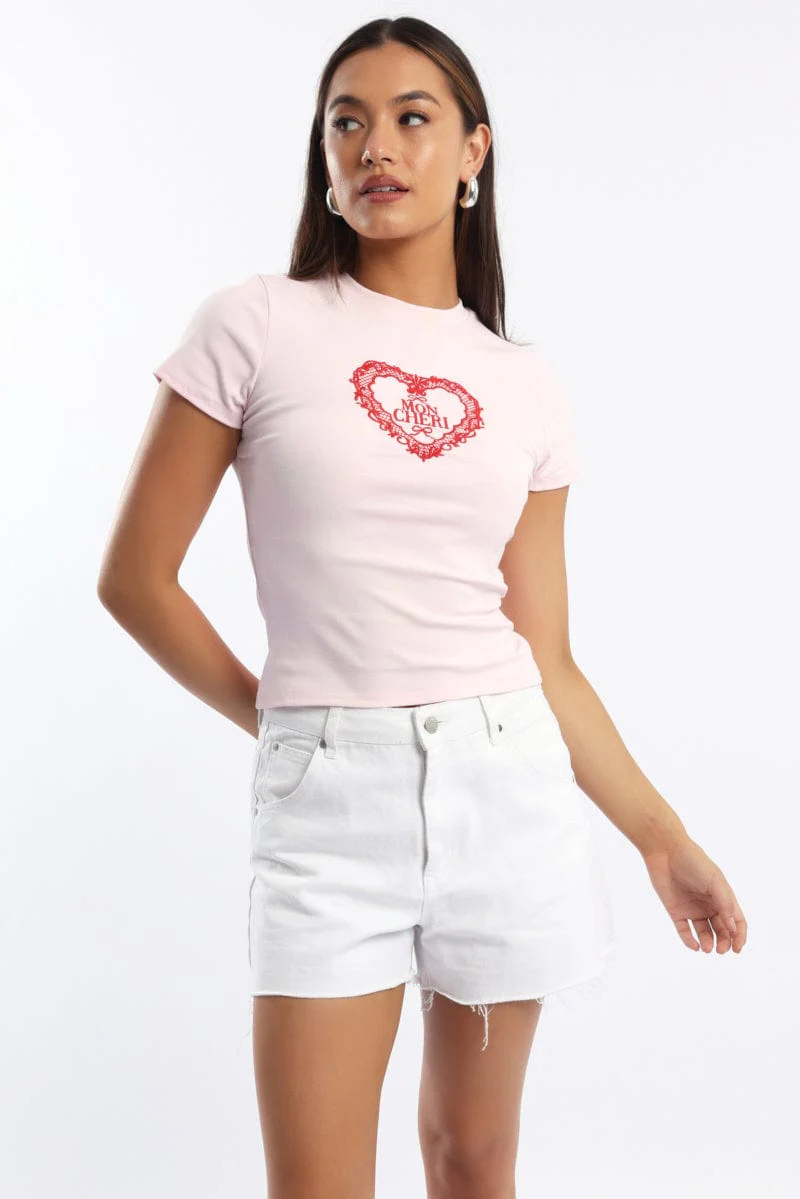 Pink Graphic Tee Short Sleeve