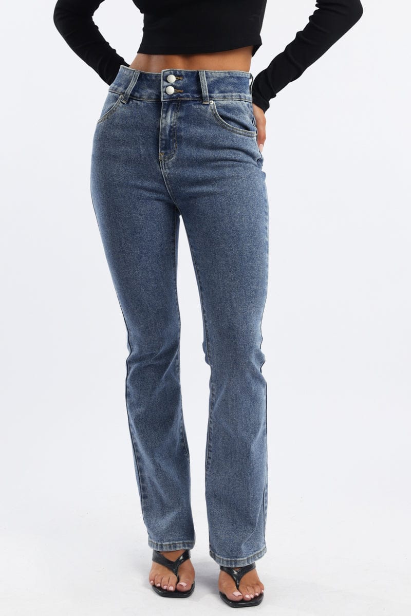 Denim Flare Jeans Mid Rise