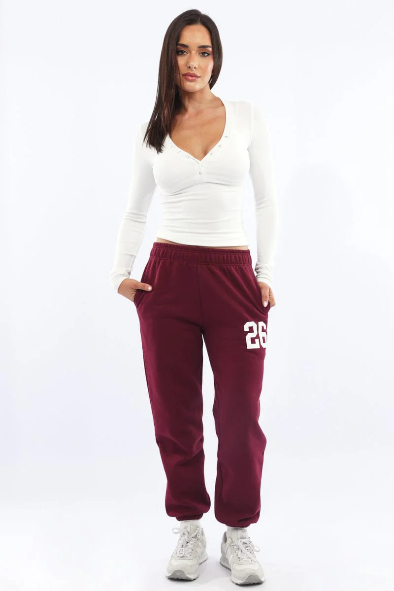 Red Track Pants Jogger