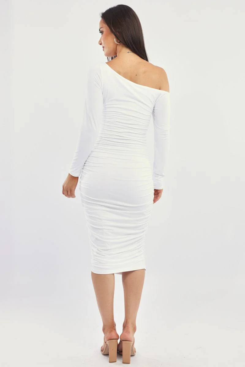 White Bodycon Dress Long Sleeve
