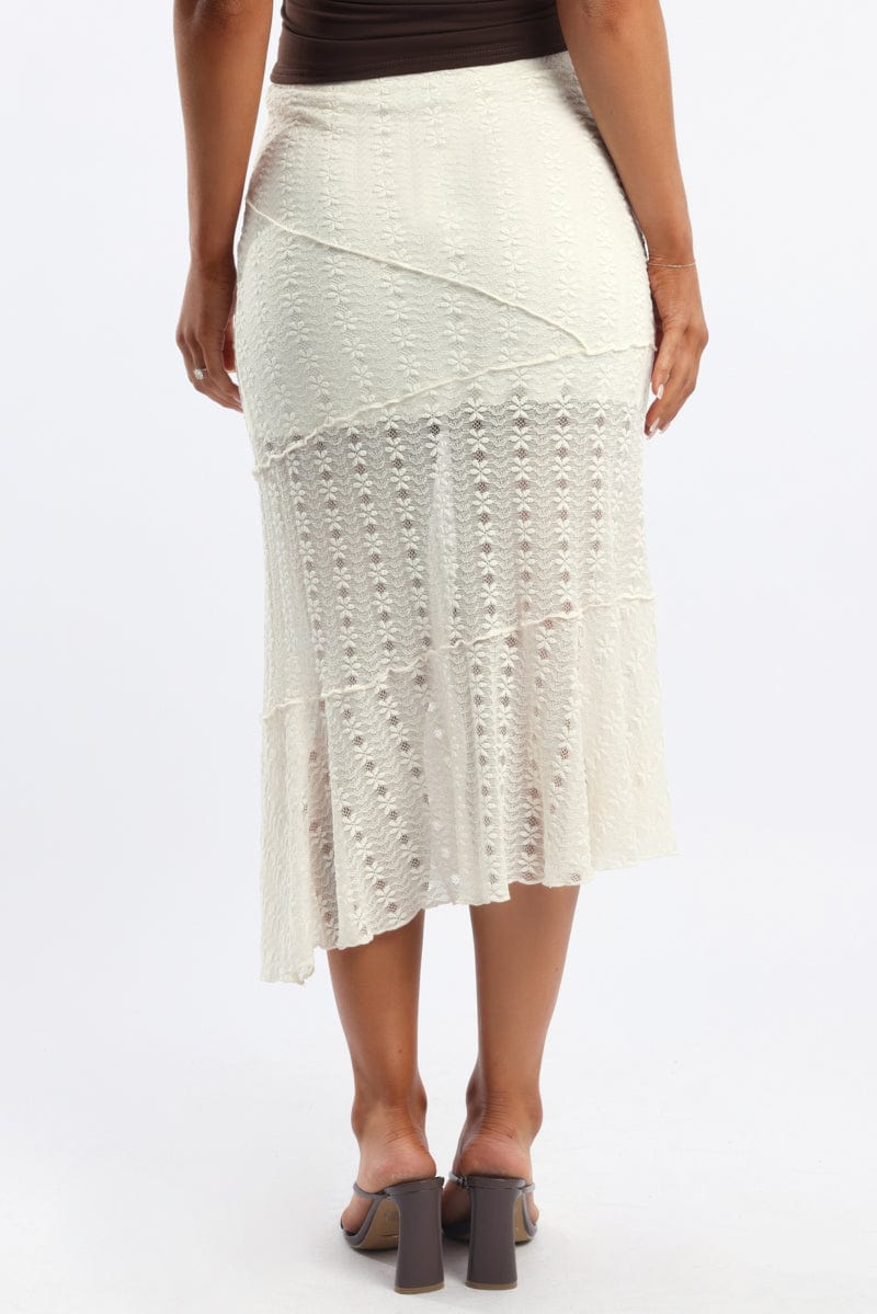 White Lace Midi Skirt