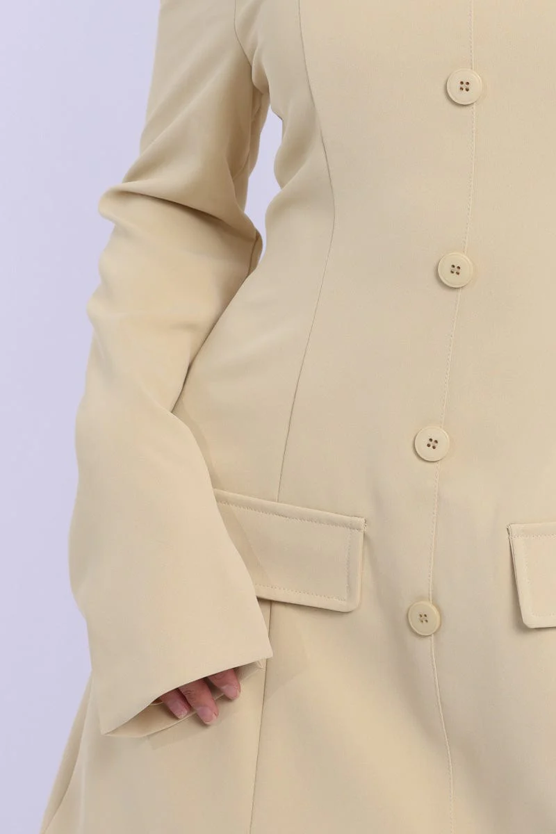 Yellow Off Shoulder Mini Dress Long Sleeve