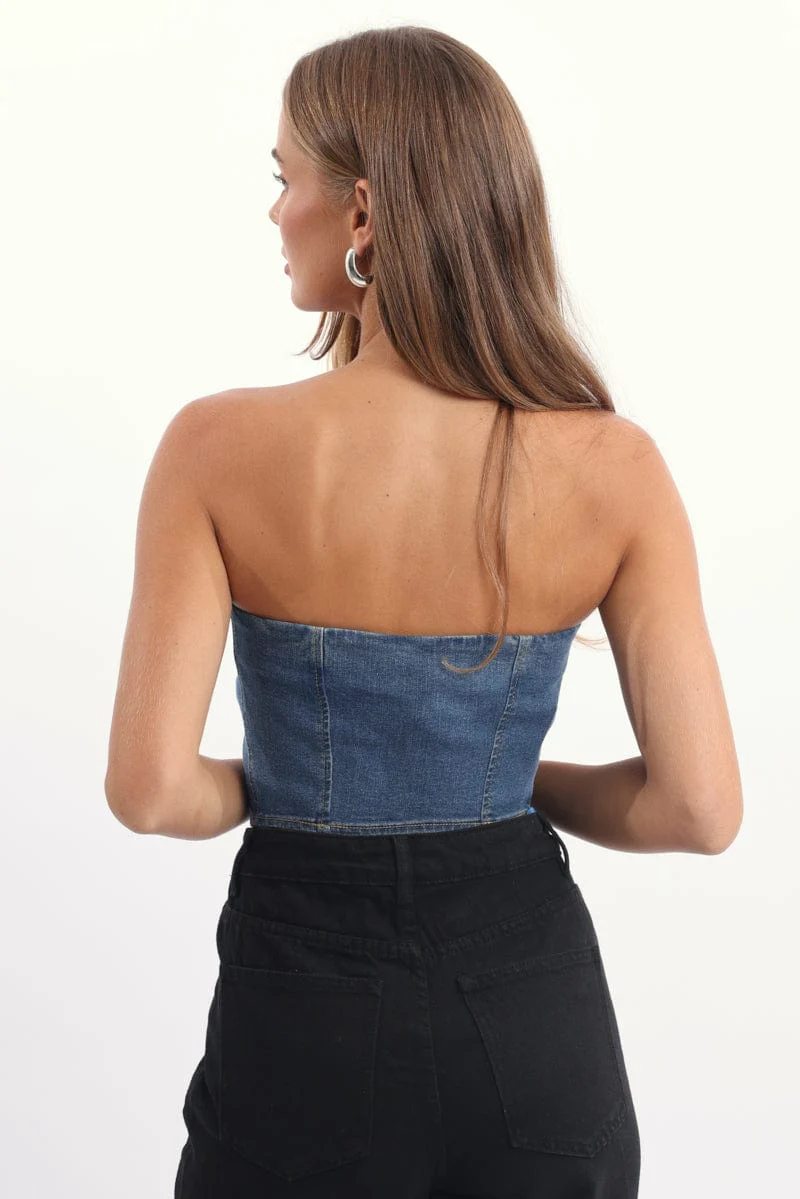 Denim Vest Bandeau