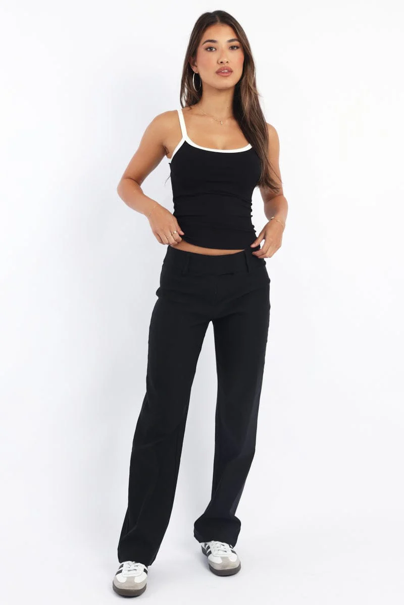 Black Tank Top Sleeveless Rib