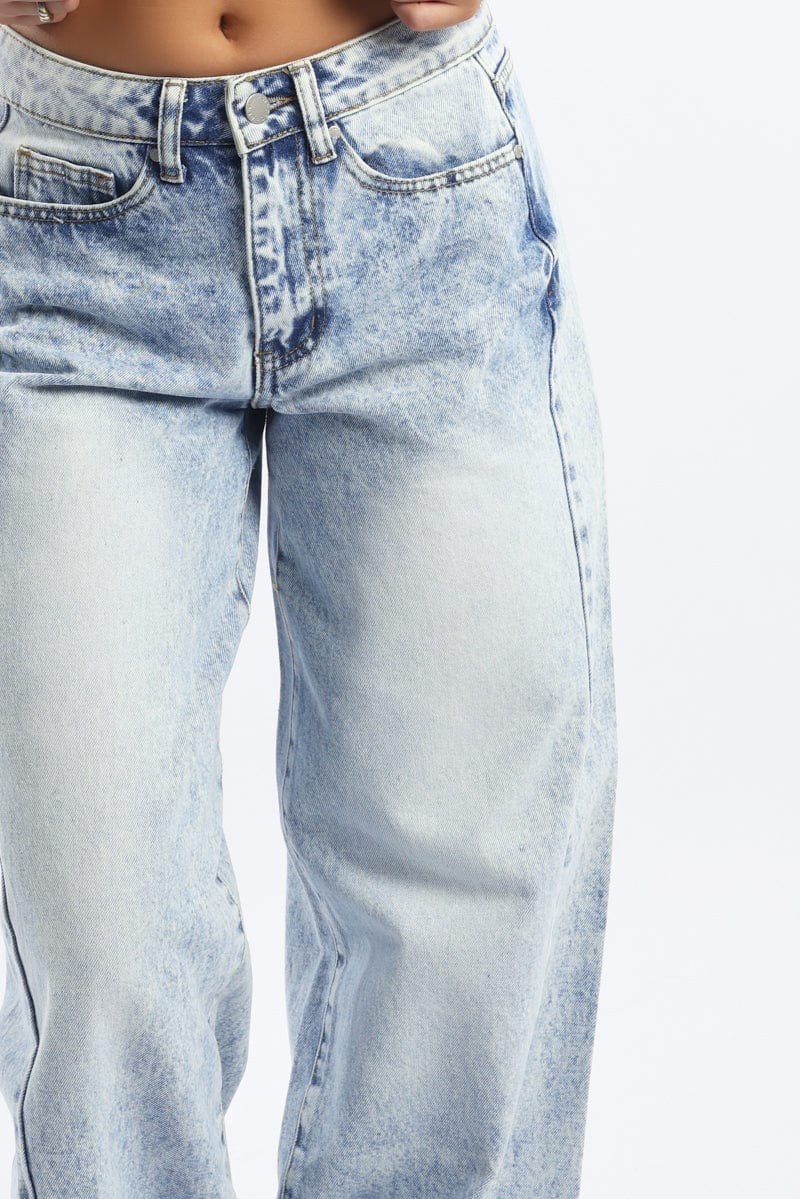 Denim Balloon fit Jeans with Seam