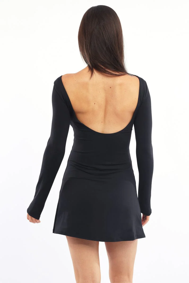 Black Mini Dress Long Sleeve