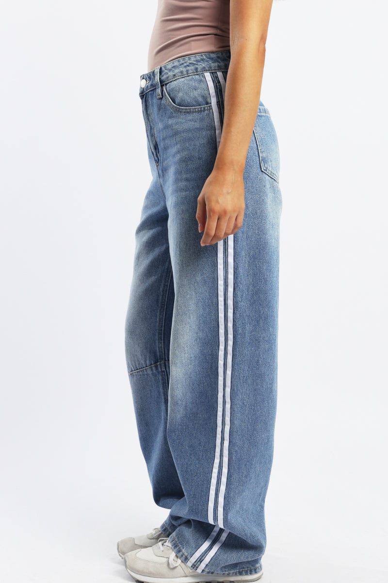 Denim Barrel Jeans Mid Rise