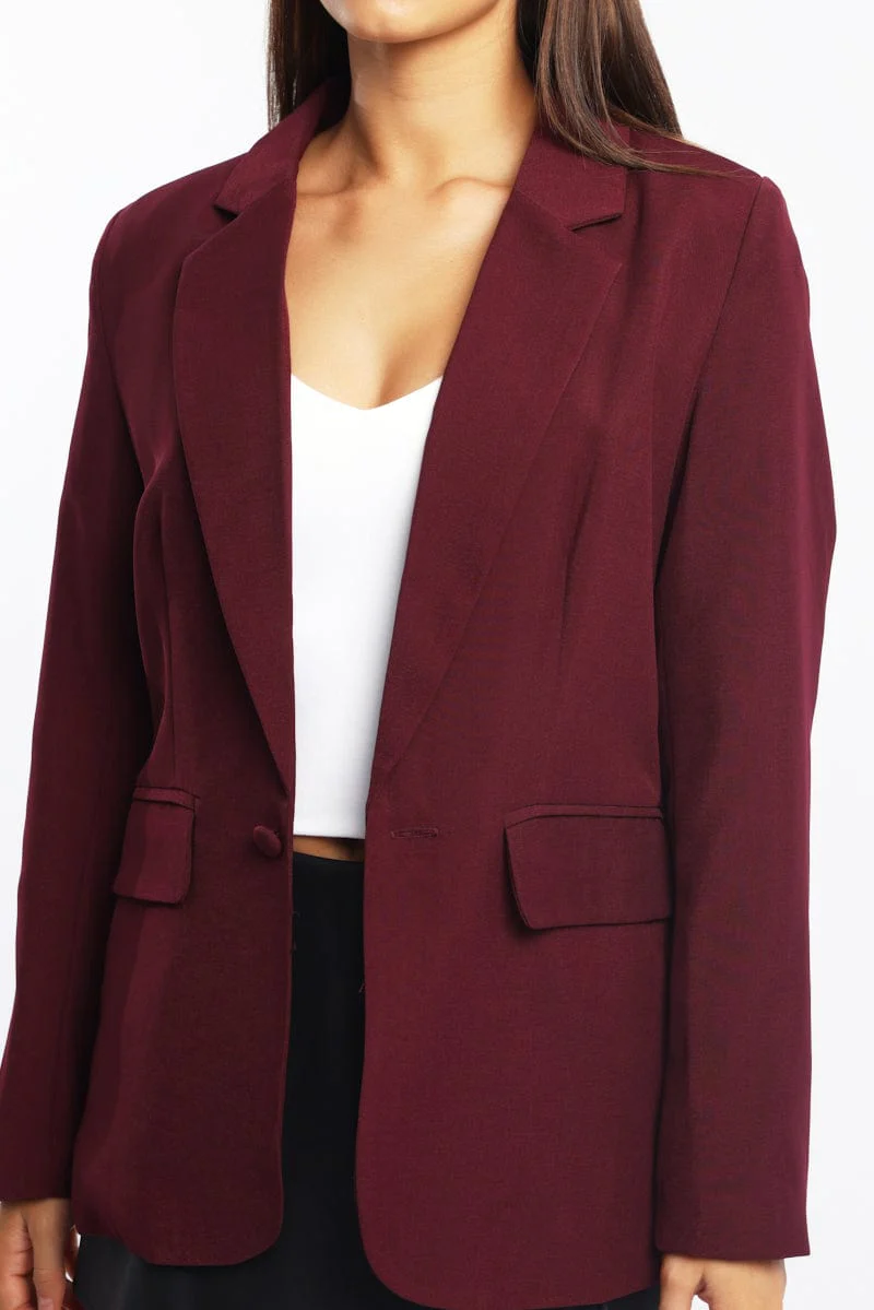 Red Blazer Long Sleeve