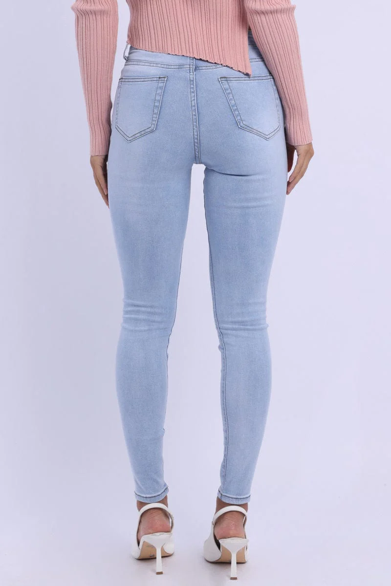 Denim Skinny Jeans High Rise