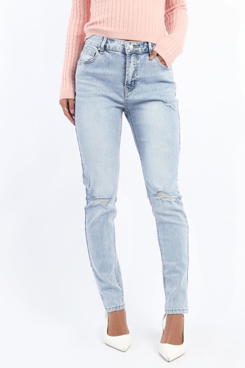 Denim Skinny Jeans Mid Rise