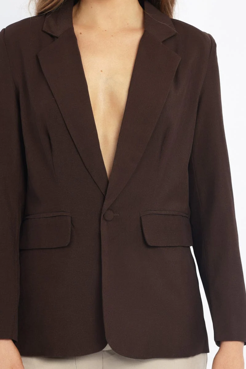 Brown Blazer Long Sleeve