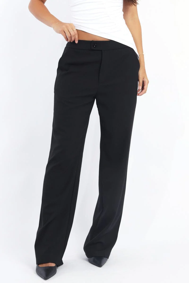 Black Slim Pant Straight Fit
