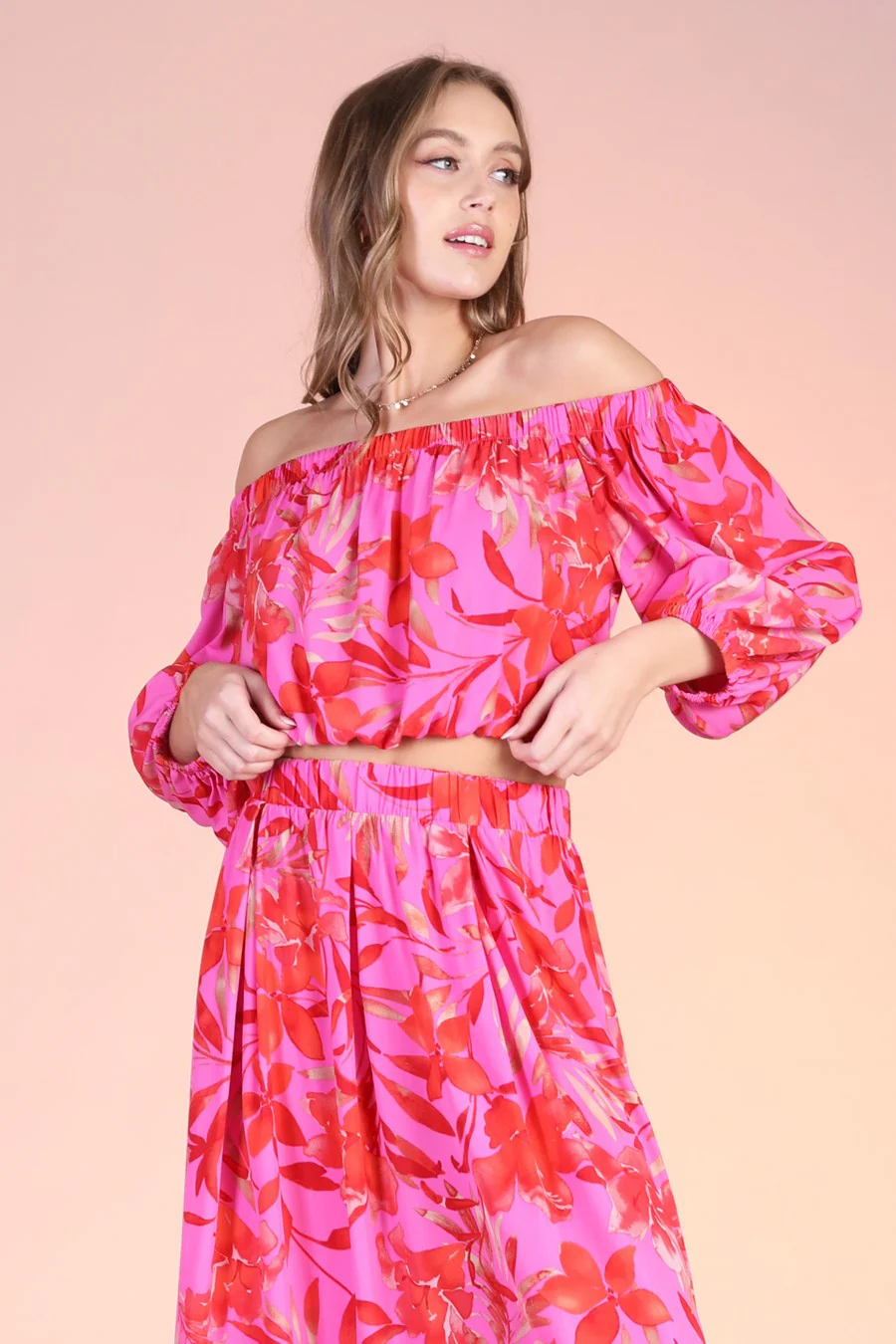 Summer Swing Two Piece Set Off Shoulder Top and Skirt FINAL SALE