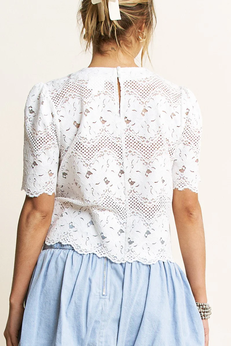 New Day Lace Short Sleeve Top
