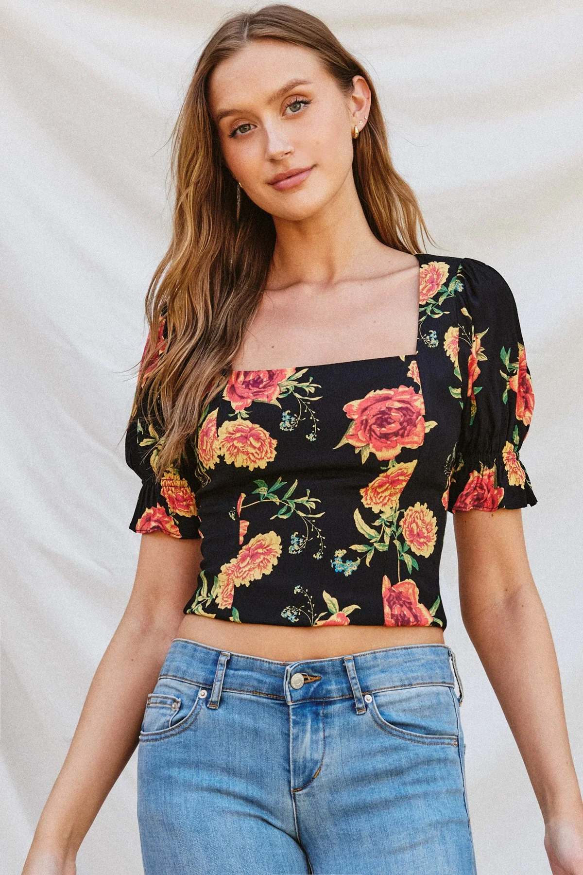 Eyes on You Floral Chiffon Top FINAL SALE