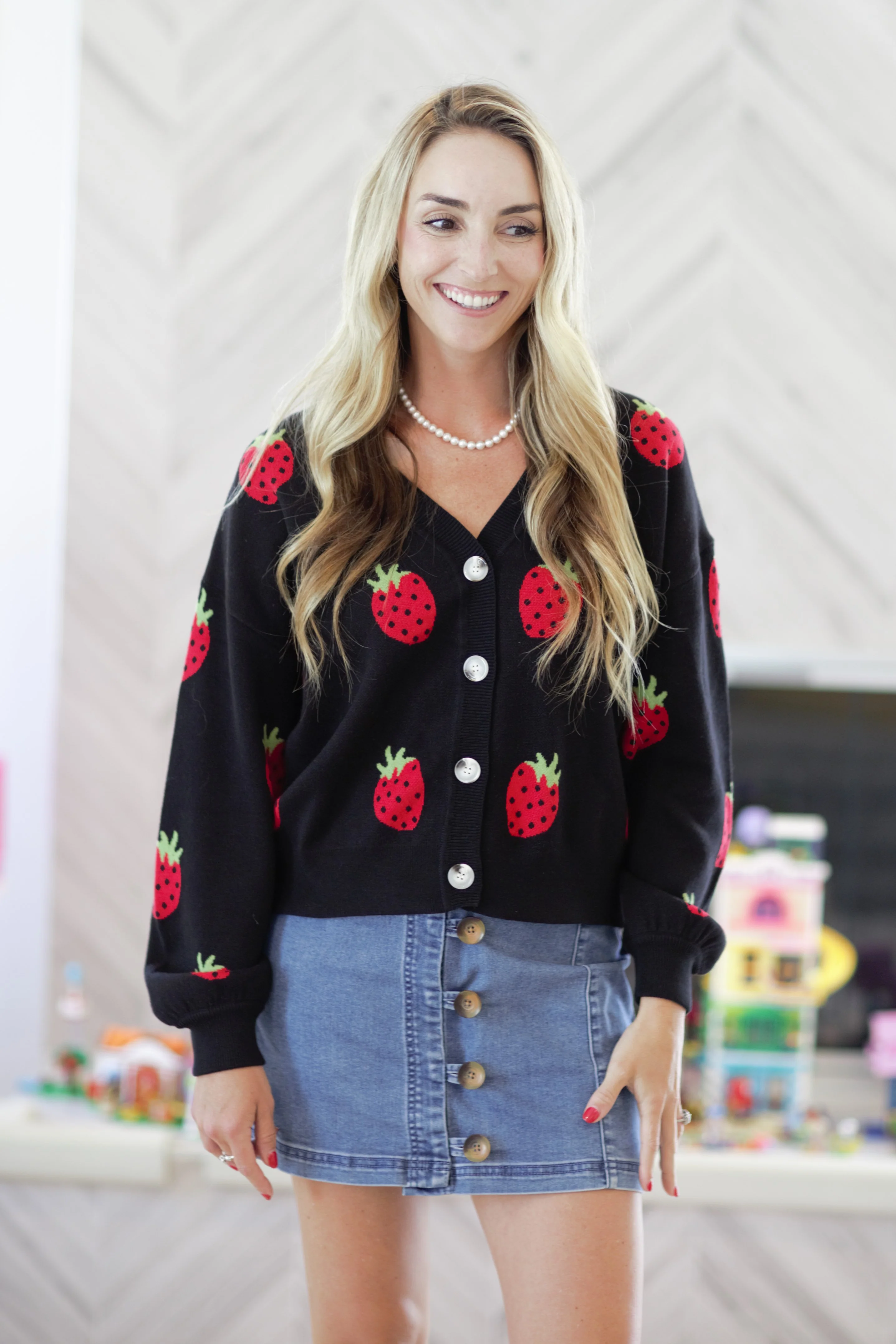 Mommy and Me Picking Strawberries Adult size Sweater