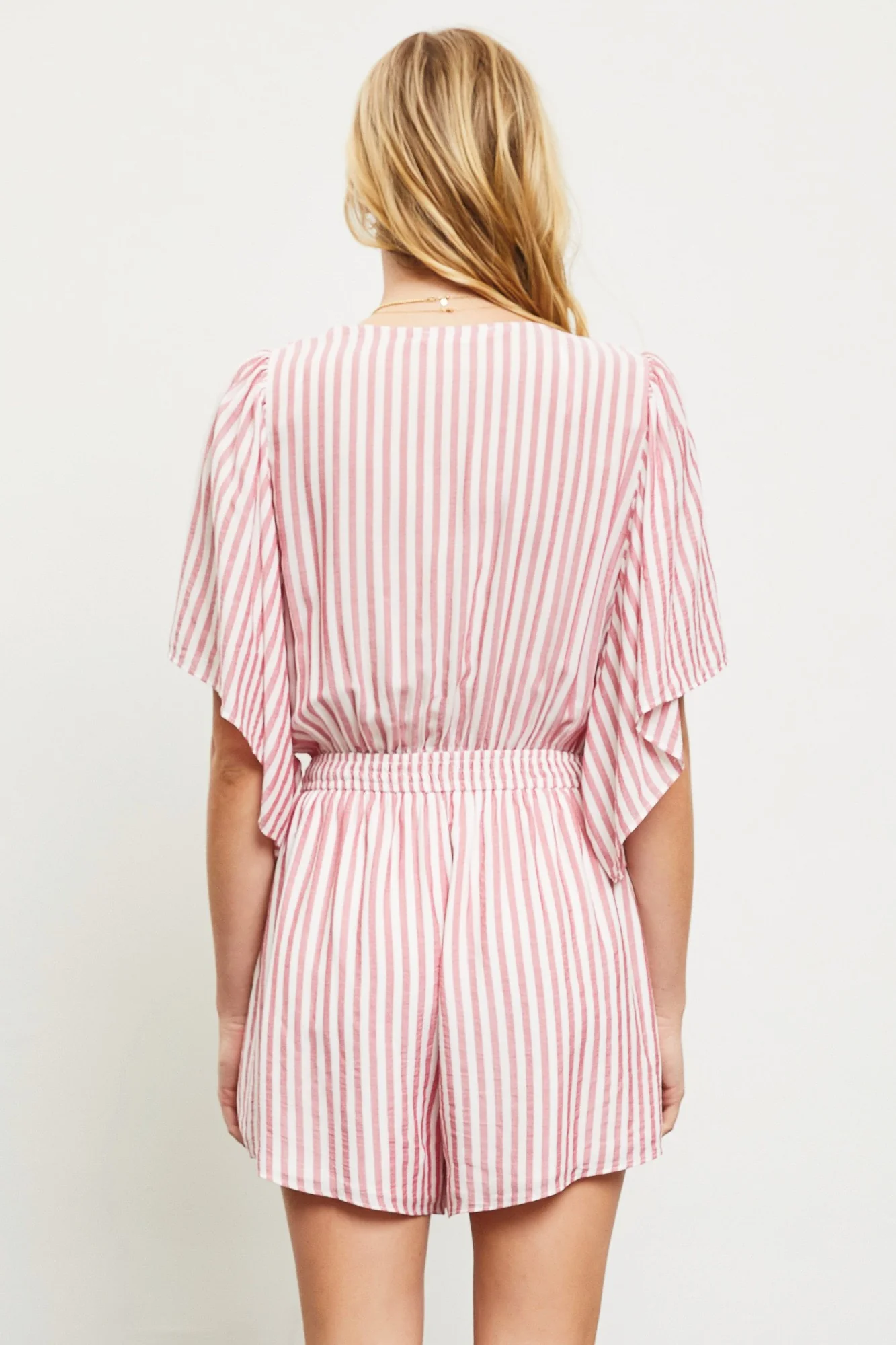 Bethanny Stripe Romper in Red FINAL SALE