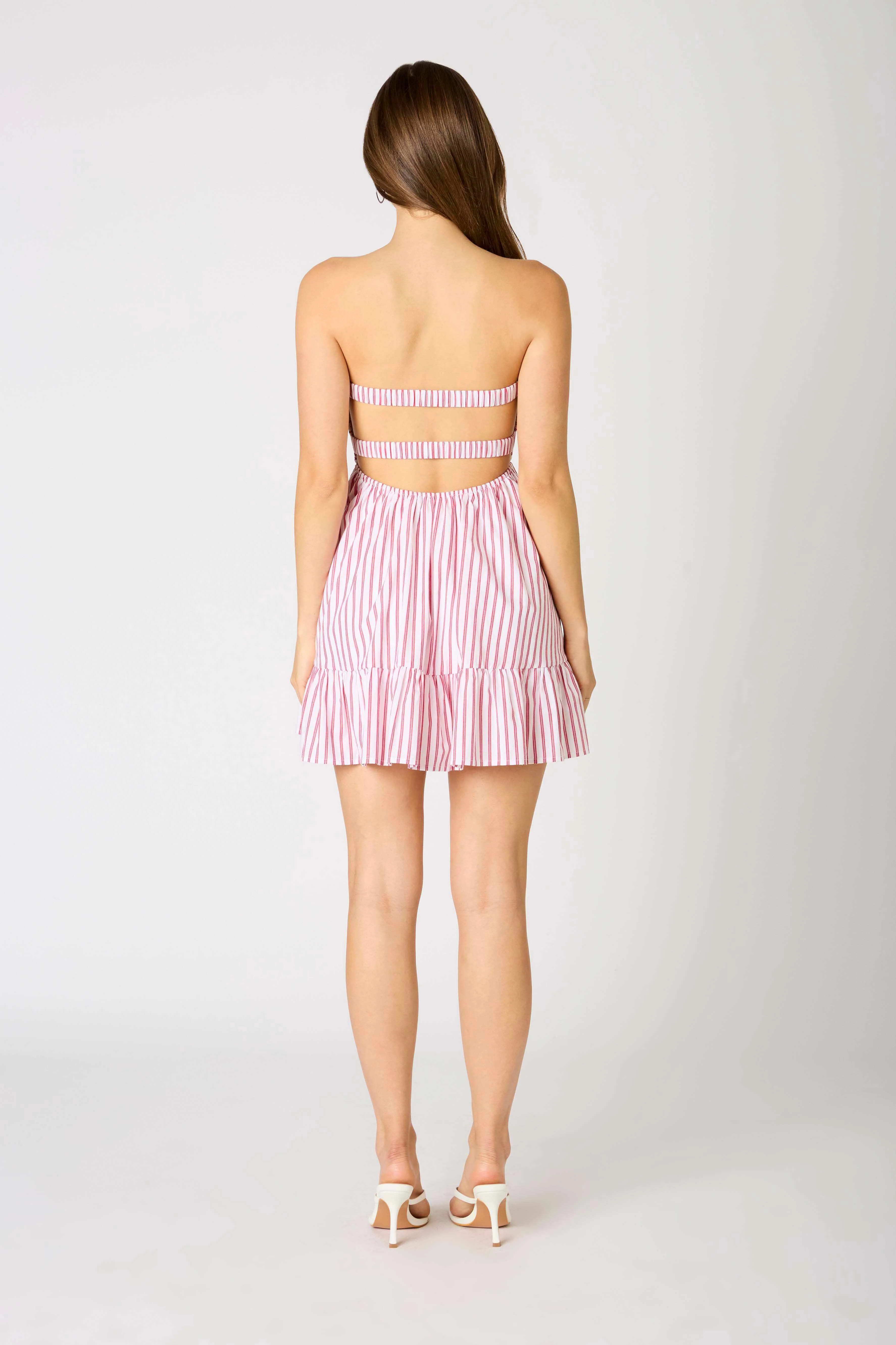 The Right Striped Twist front Mini Dress in Red