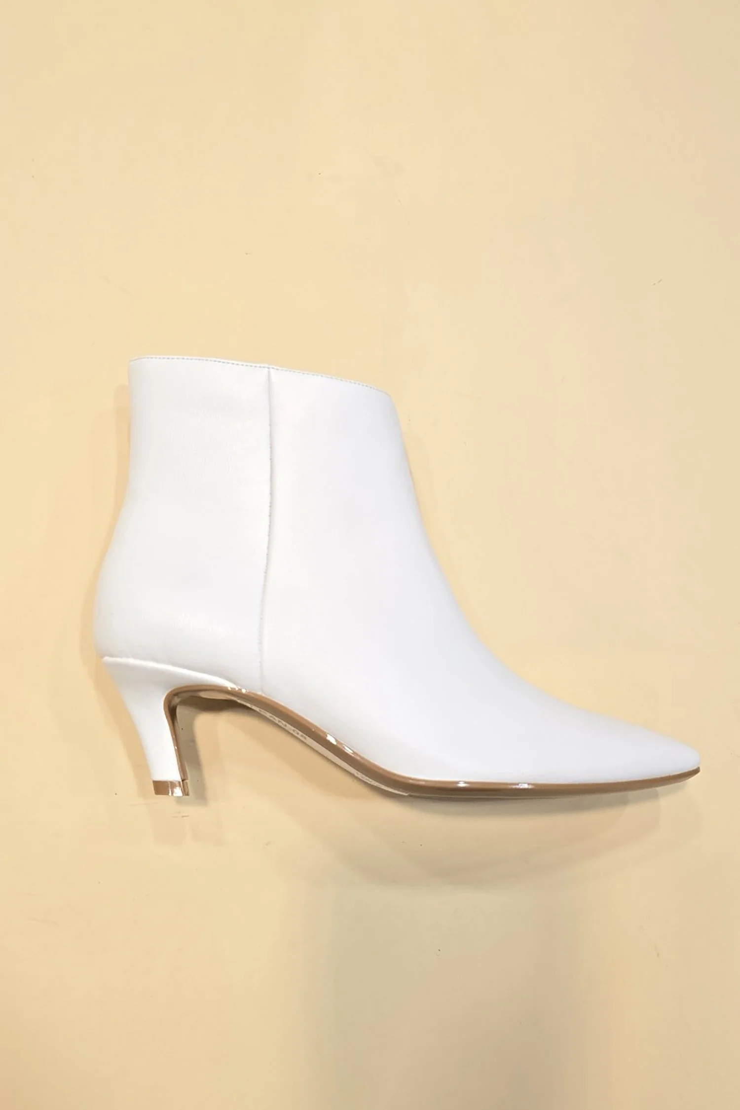 Stepping out Kitten Heel Bootie in White