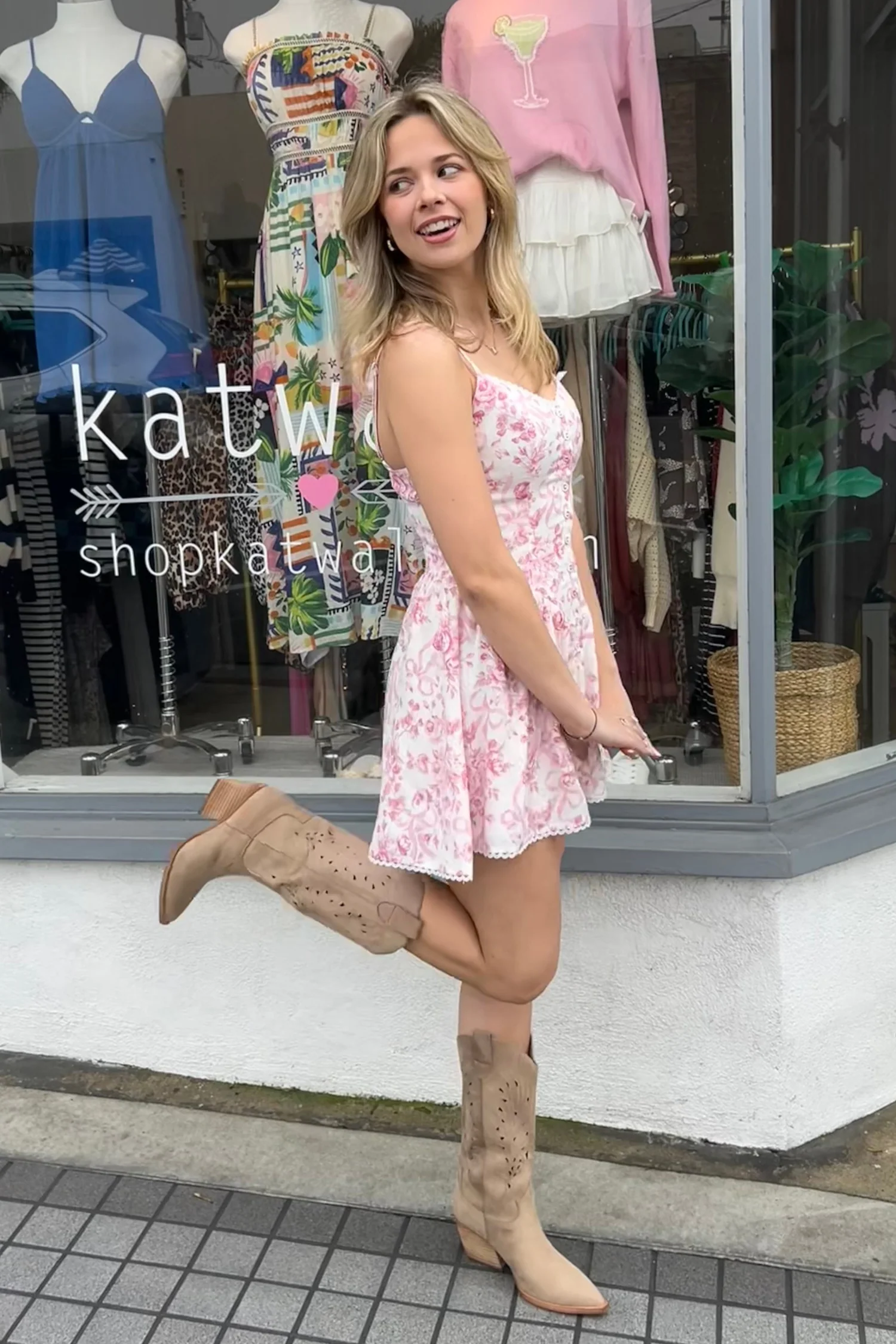 Ribbon Floral Fit and Flare Micro Mini Dress