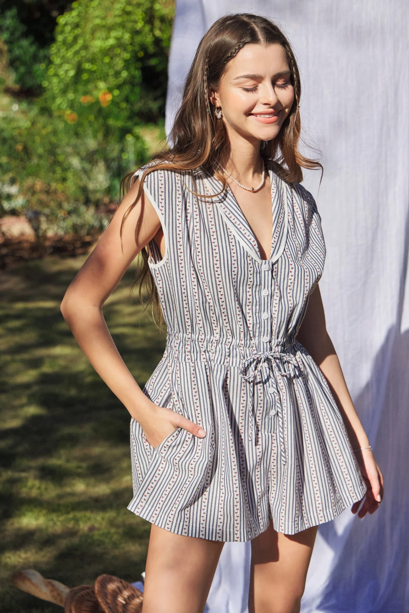 Day in the Park Striped Romper