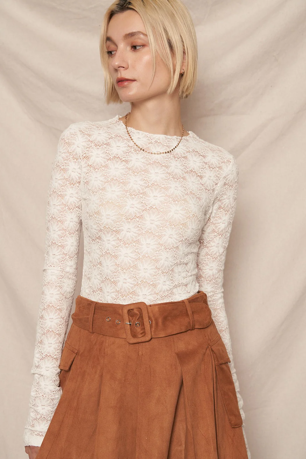 Only You Semi Sheer Lace Top