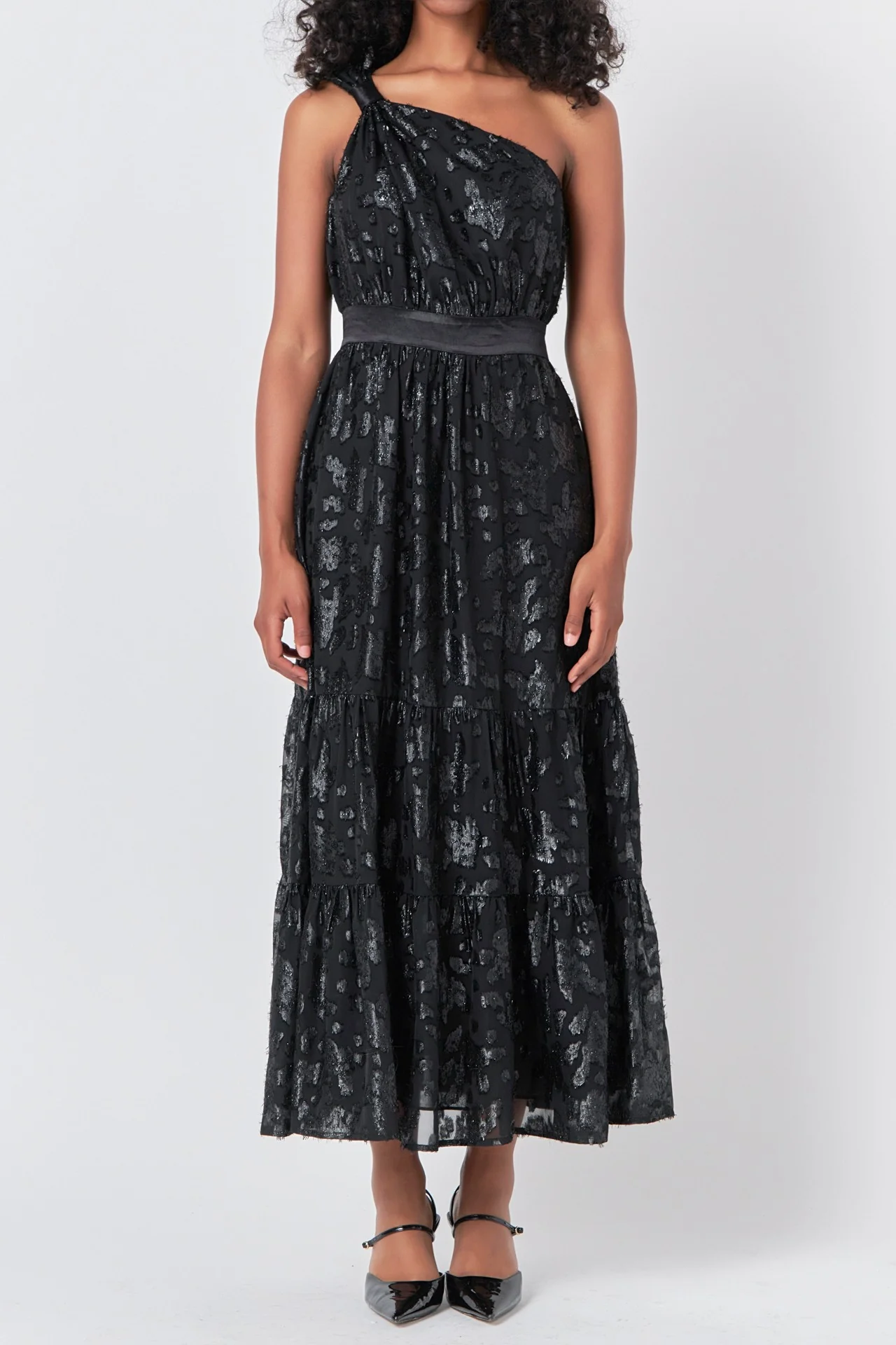 Adrianna One Shoulder Chiffon Maxi Dress FINAL SALE