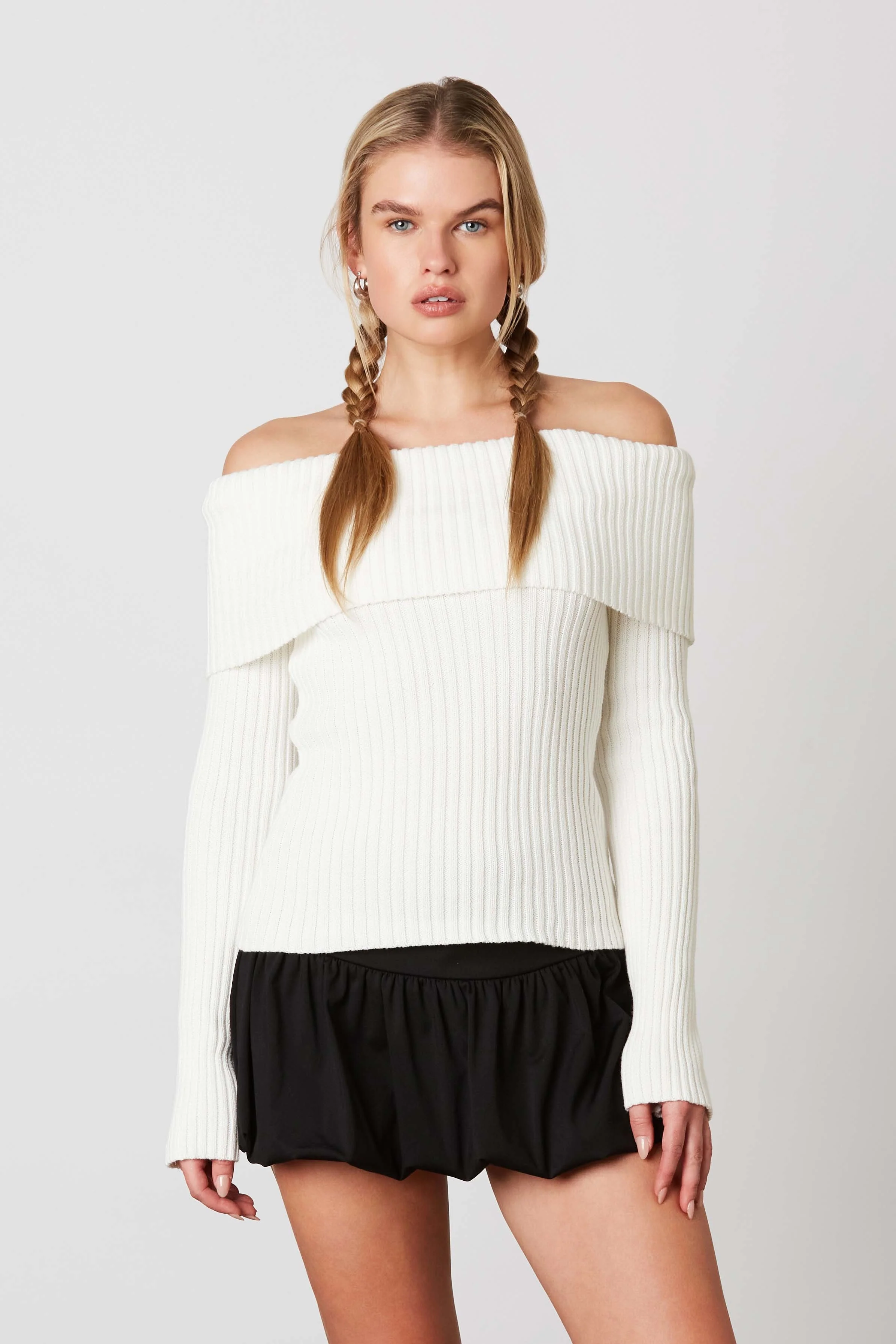 Harper Off Shoulder Ribbed Sweater MORE COLORS FINAL SALE