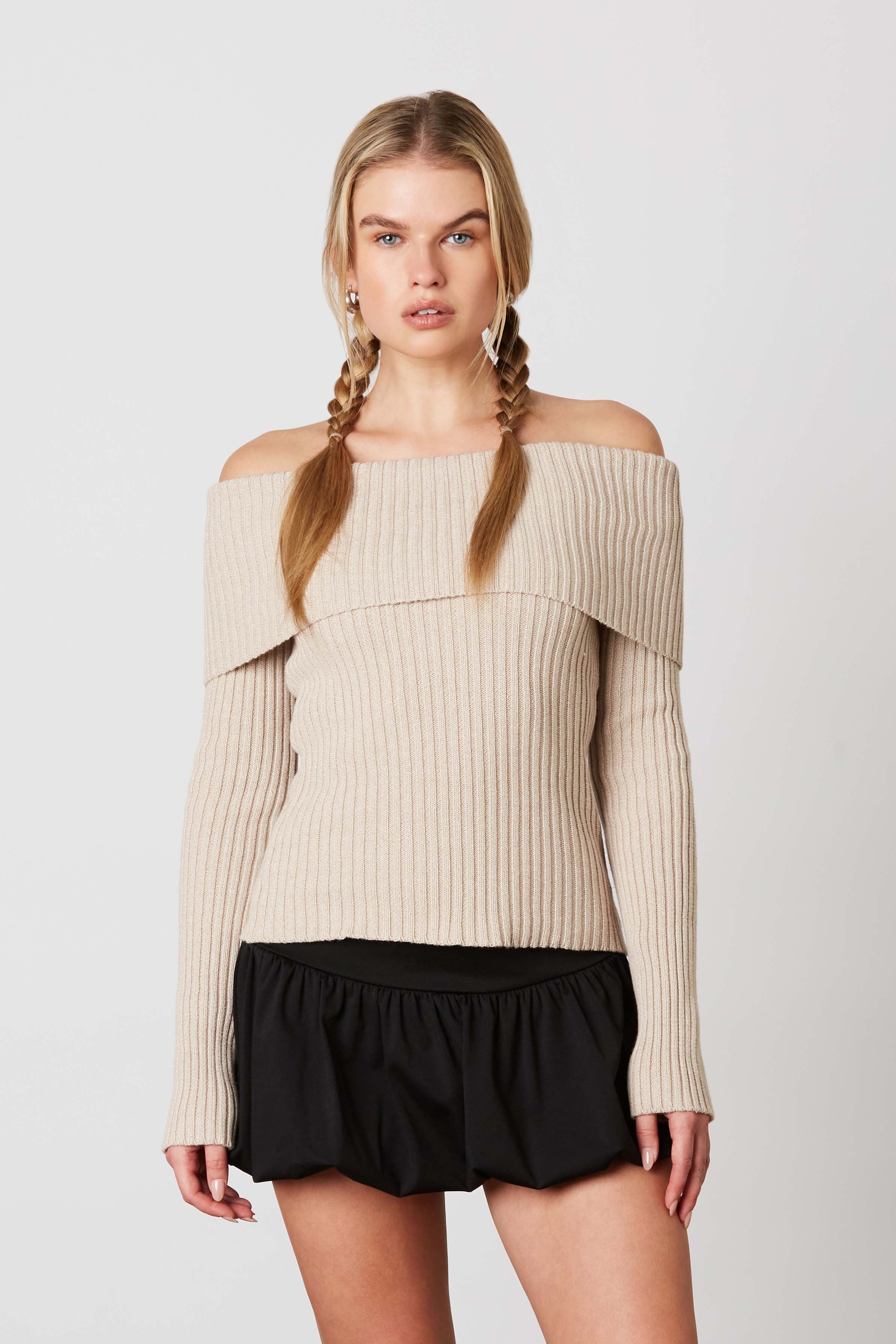 Harper Off Shoulder Ribbed Sweater MORE COLORS FINAL SALE