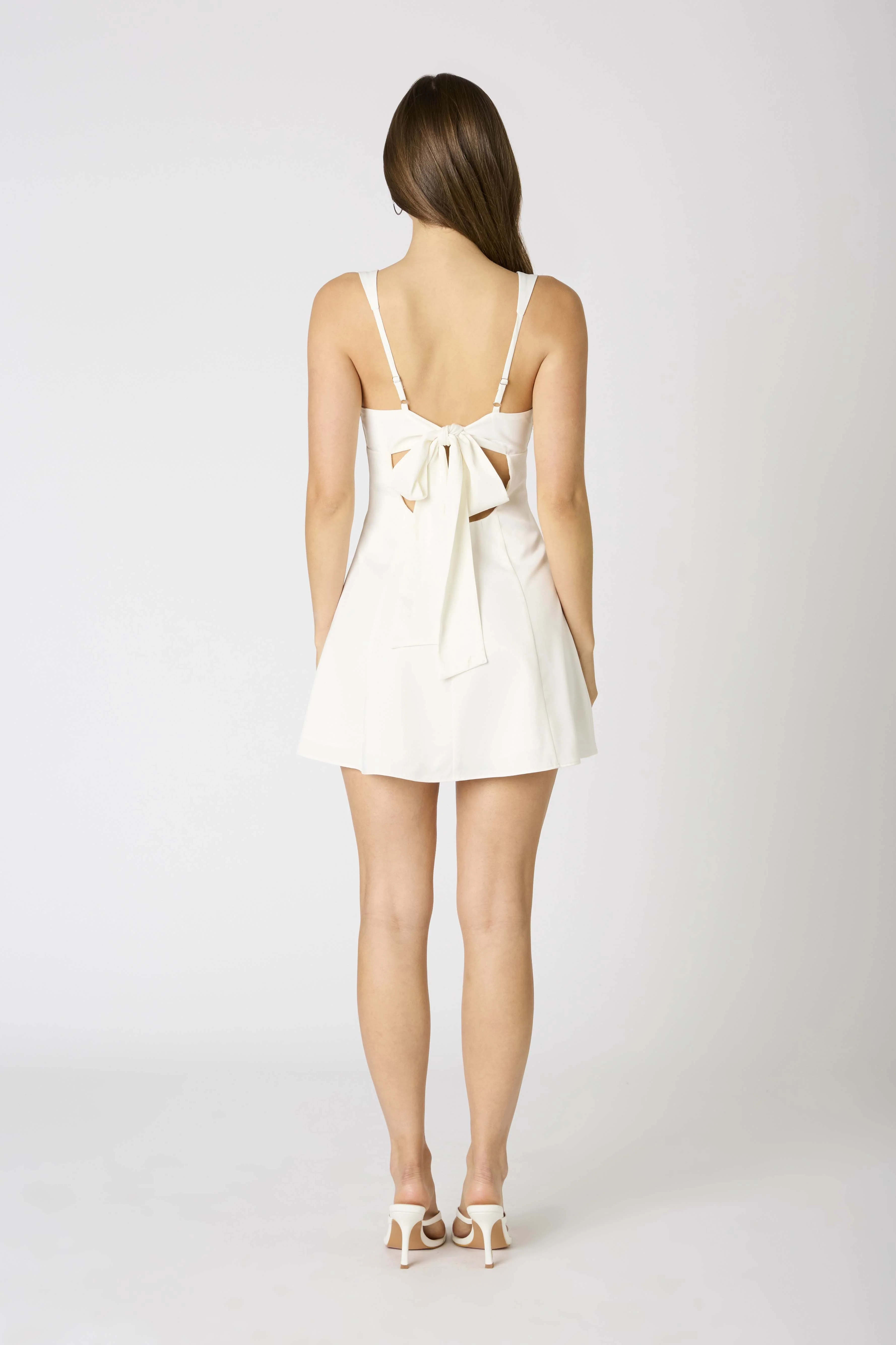 Lila White Satin Mini Dress