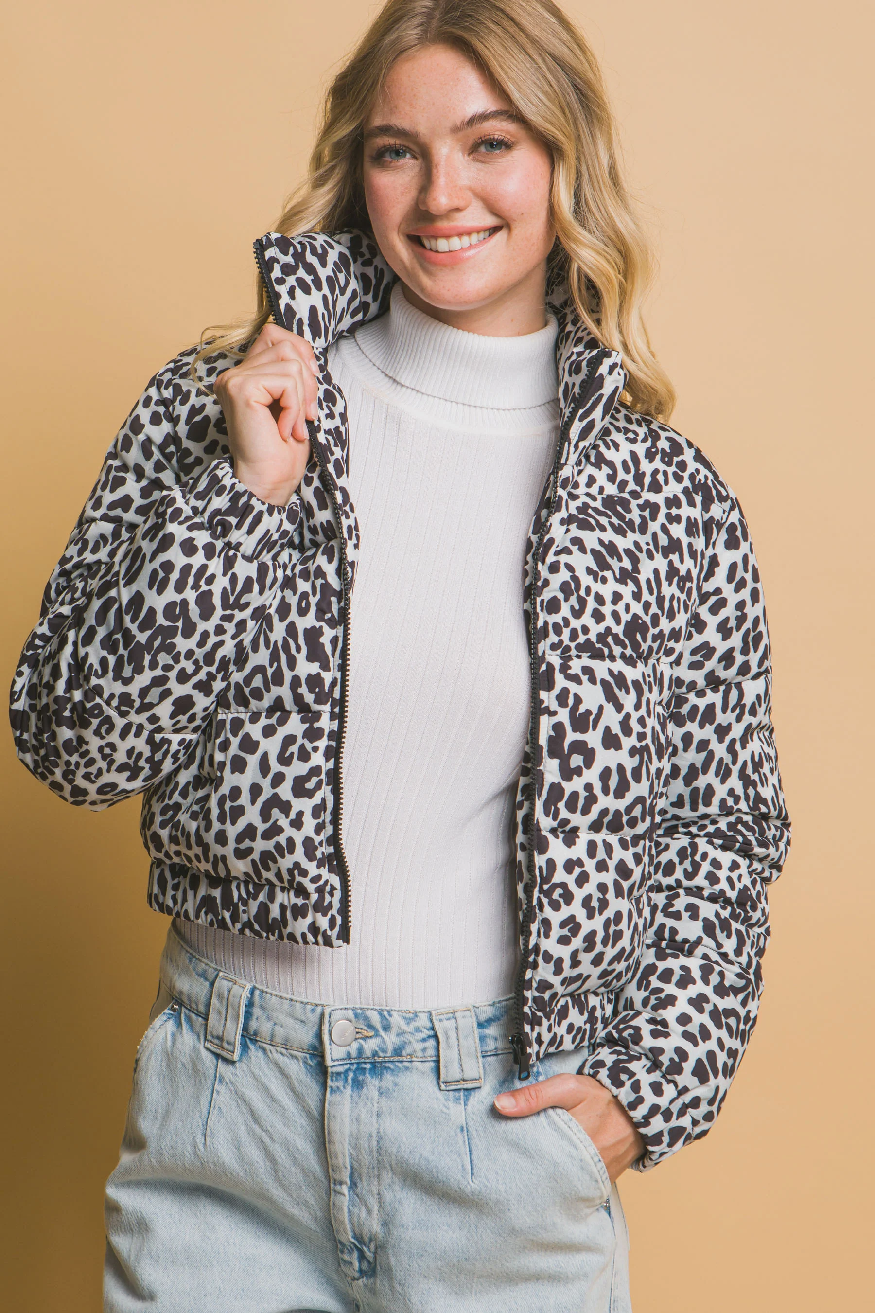 Animal Puffer Jacket in Black FINAL SALE